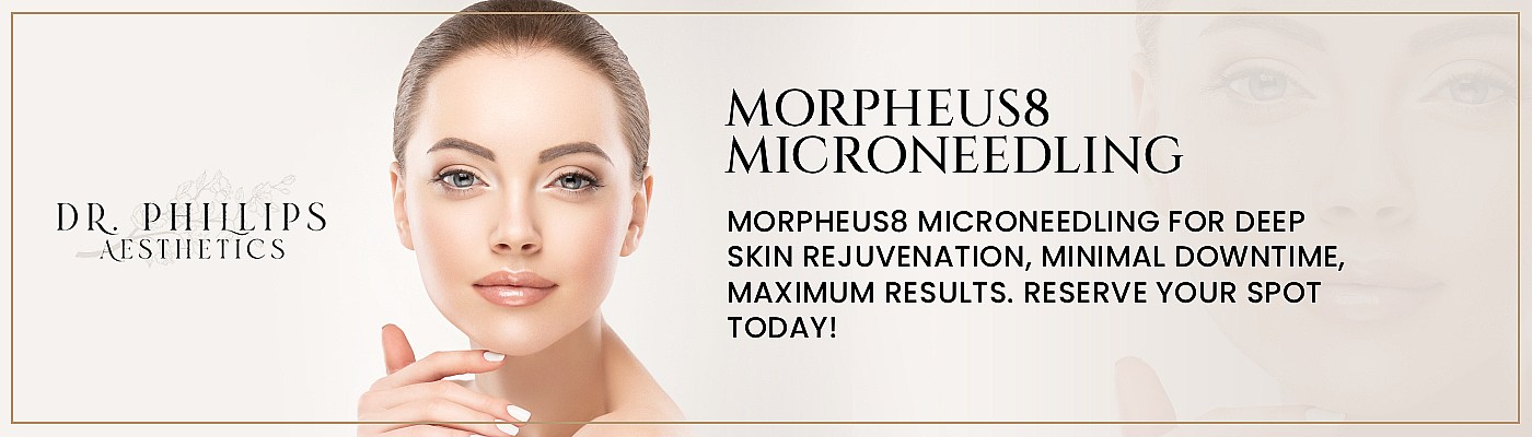 Morpheus8 microneedling for deep skin rejuvenation, minimal downtime, maximum results. Reserve your spot today at Dr. Phillips Aesthetics MedSpa in Winter Park, FL