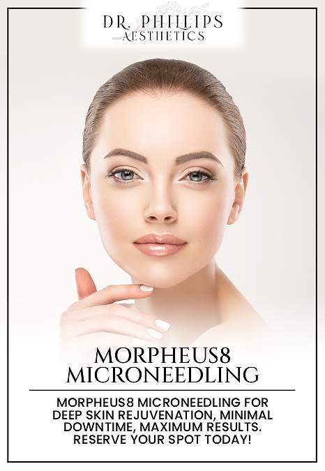 Morpheus8 microneedling for deep skin rejuvenation, minimal downtime, maximum results. Reserve your spot today at Dr. Phillips Aesthetics MedSpa in Winter Park, FL